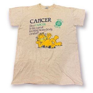 90s Vintage Garfield Cancer Astroloical Horoscope Sign Vintage tshirt